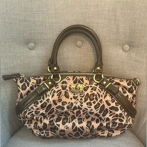 Coach | Tan and Brown Satchel with Leopard Print